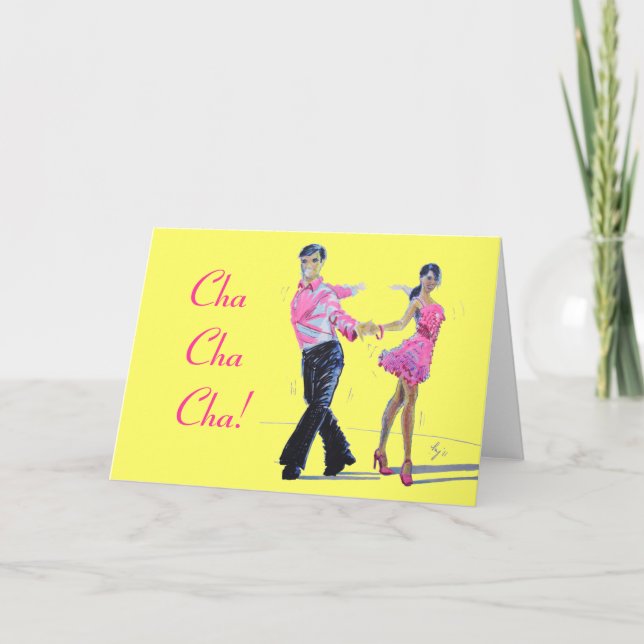 Cha Cha Cha Ballroom Dancing Karte (Vorderseite)