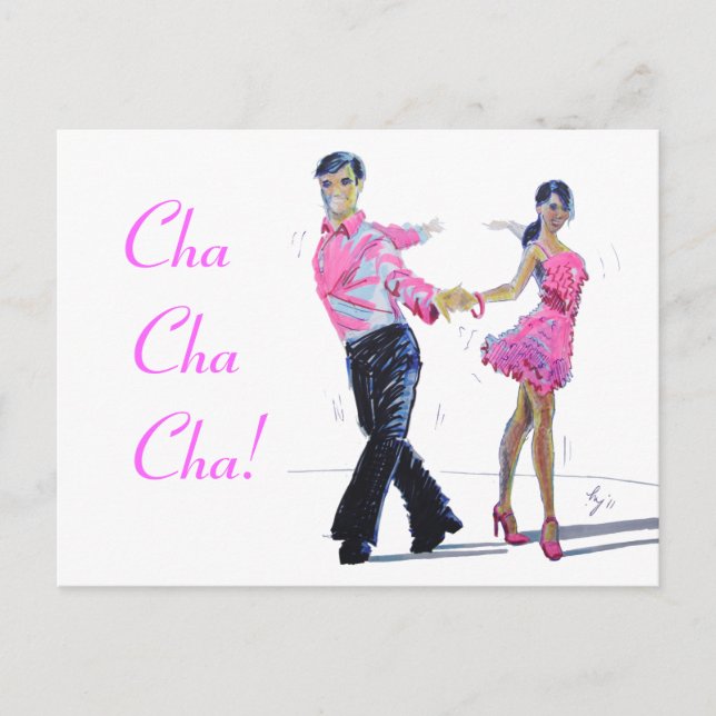 Cha Cha Cha Ballroom Dancing Postkarte (Vorderseite)