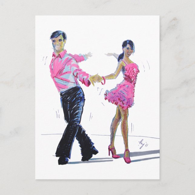 Cha Cha Cha Ballroom Dancing Postkarte (Vorderseite)