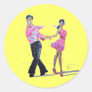 Cha Cha Cha Ballroom Dancing Runder Aufkleber
