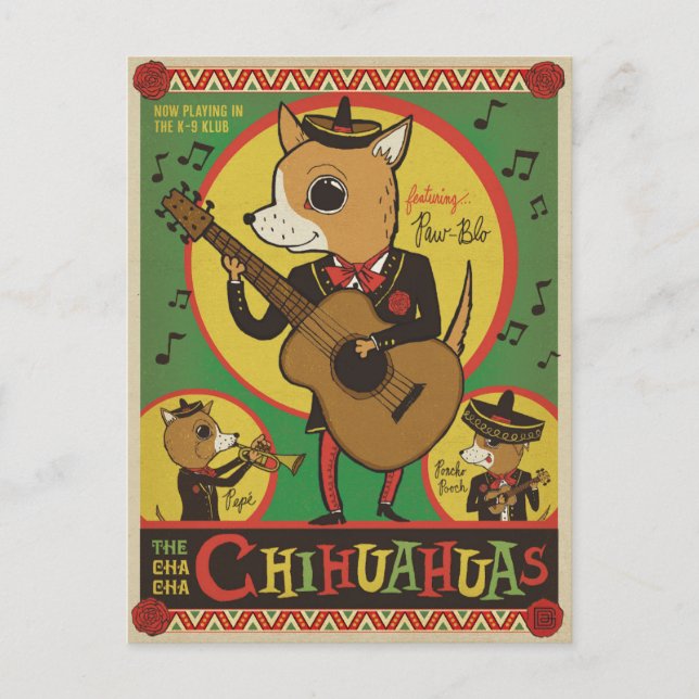 Cha Chihuahuas Postkarte (Vorderseite)