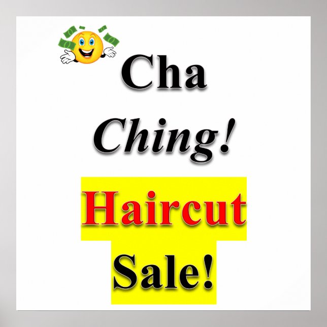 Cha Ching Haircut Sale Poster Matte (Vorne)