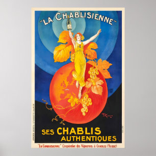Chablis Getränk Vintage Reiseplakat Poster
