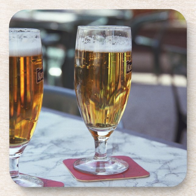 Chablis zwei coole Biere bei 42 Grad heißem Sommer Untersetzer (Vorderseite)