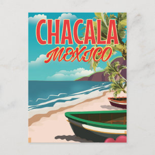 Chacala Mexico Reiseplakat Postkarte