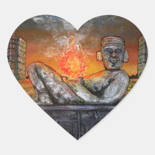Chacmool Herz-Aufkleber