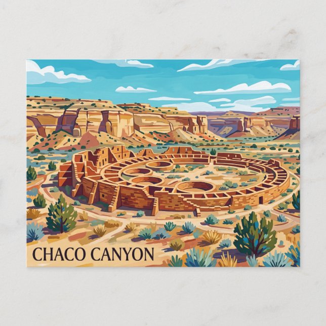 Chaco Canyon New Mexico Postkarte (Vorderseite)