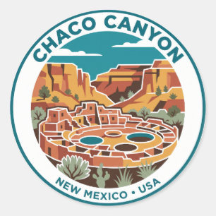 Chaco Canyon New Mexico Runder Aufkleber
