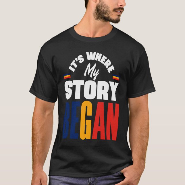 Chad Chadian Chad Flag Its Where My Story Began Ch T-Shirt (Vorderseite)