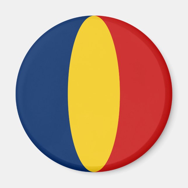 Chad Fisheye Flag Magnet (Vorne)