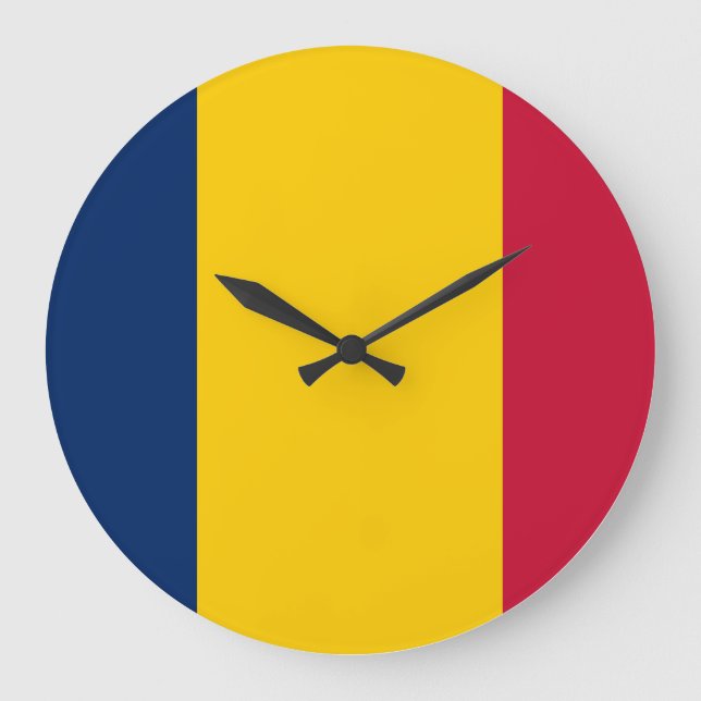 Chad Flag Große Wanduhr (Vorderseite)