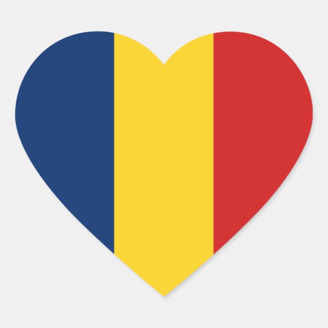 Chad Flag Heftsticker Herz-Aufkleber (Vorderseite)