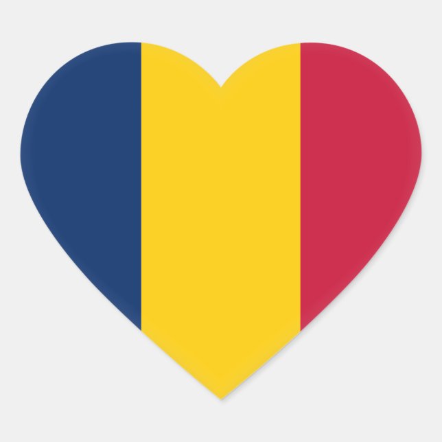 Chad Flag Herz-Aufkleber (Vorderseite)