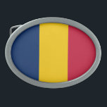 Chad Flag Ovale Gürtelschnalle<br><div class="desc">Patriotische Flagge des Tschad.</div>