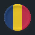 Chad Flag Pappteller<br><div class="desc">Patriotische Flagge des Tschad.</div>
