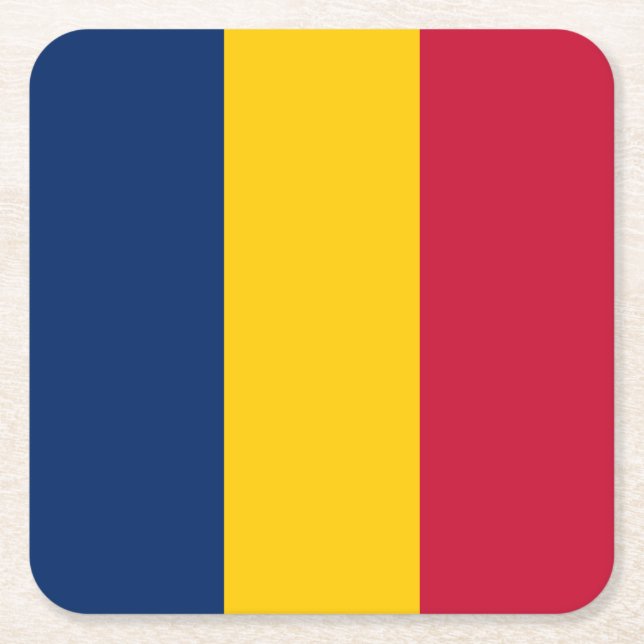 Chad Flag Rechteckiger Pappuntersetzer (Vorderseite)