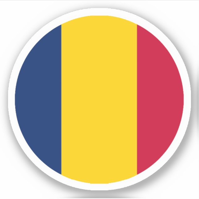 Chad Flag Round Sticker (Vorderseite)
