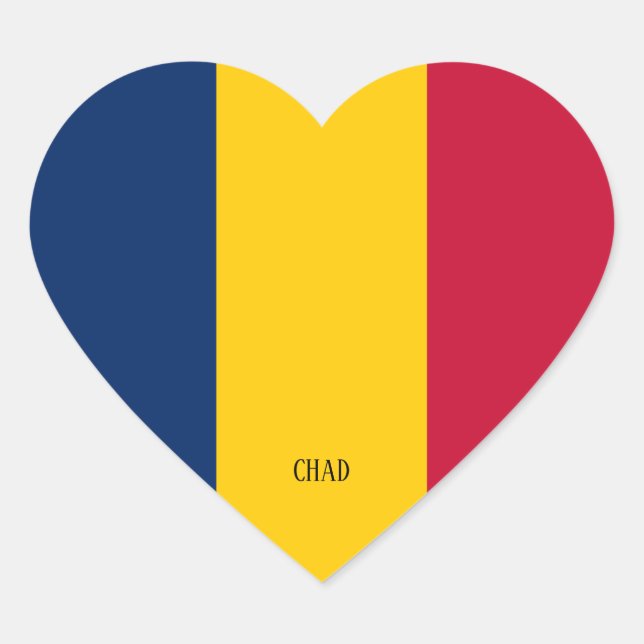Chad Flag Splendid Patriotic Herz-Aufkleber (Vorderseite)