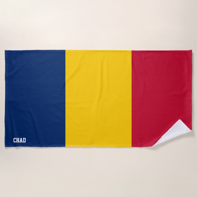 Chad Flag Splendid Patriotic Strandtuch (Vorderseite)