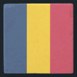 Chad Flag Steinuntersetzer<br><div class="desc">Patriotische Flagge des Tschad.</div>
