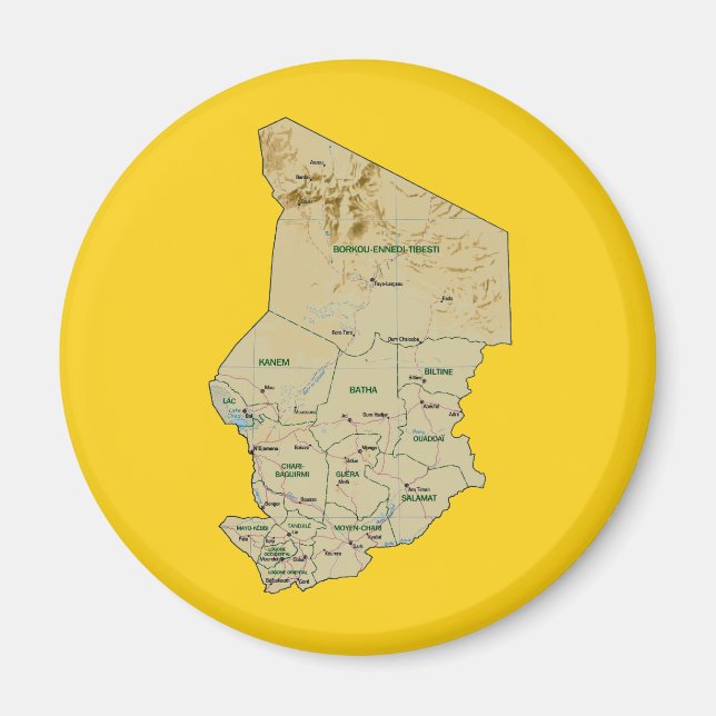 Chad Map Magnet (Vorne)