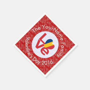 Chad Red LIEBE Flag Personalisiert Serviette