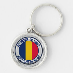 Chad Round Emblem Schlüsselanhänger