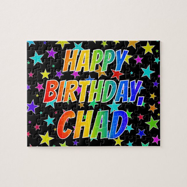 "CHAD" Vorname, Spaß "GLÜCKLICHER GEBURTSTAG" Puzzle (Horizontal)