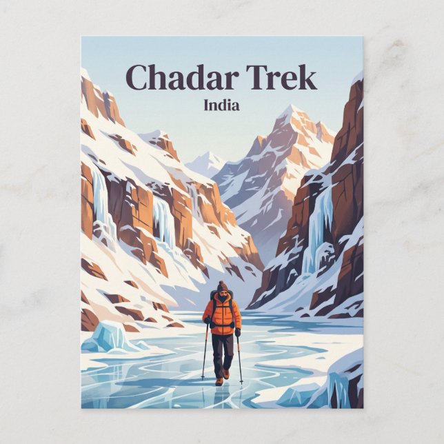 Chadar Trek Indien Postkarte (Vorderseite)