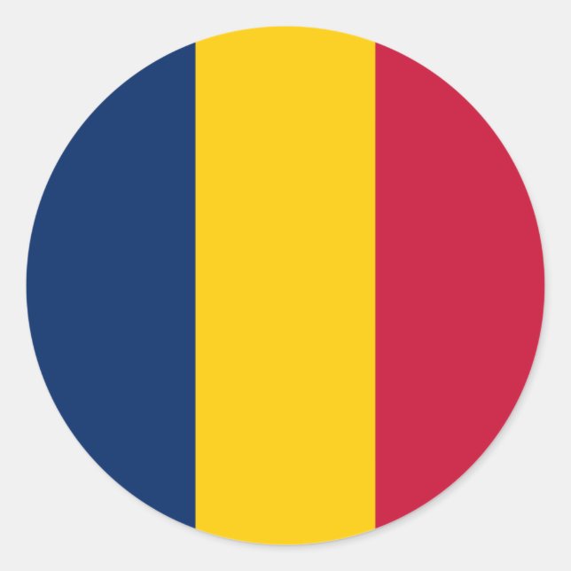 Chadian Flag, Flagge des Tschad Runder Aufkleber (Vorderseite)