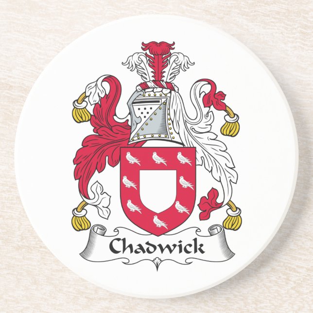Chadwick Familienwappen Sandstein Untersetzer (Vorne)