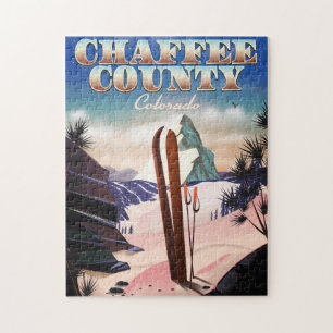 Chaffee County, Colorado-Ski-Poster. Puzzle