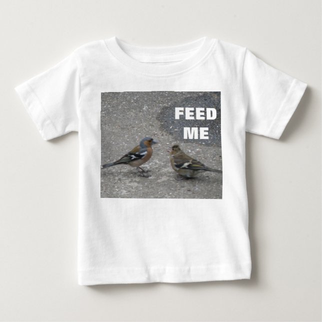 Chaffinch Fütterte Me Baby T-shirt (Vorderseite)