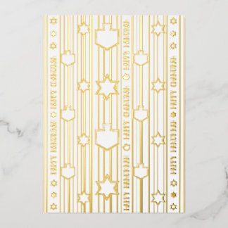 Chag Sameach, ein frohes Chanukka Folien Feiertagskarte