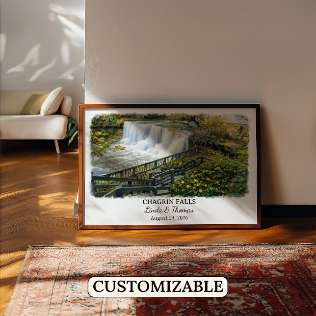 Chagrin Falls Ohio Poster, Aquarell, Maßgeschneide Poster (Von Creator hochgeladen)