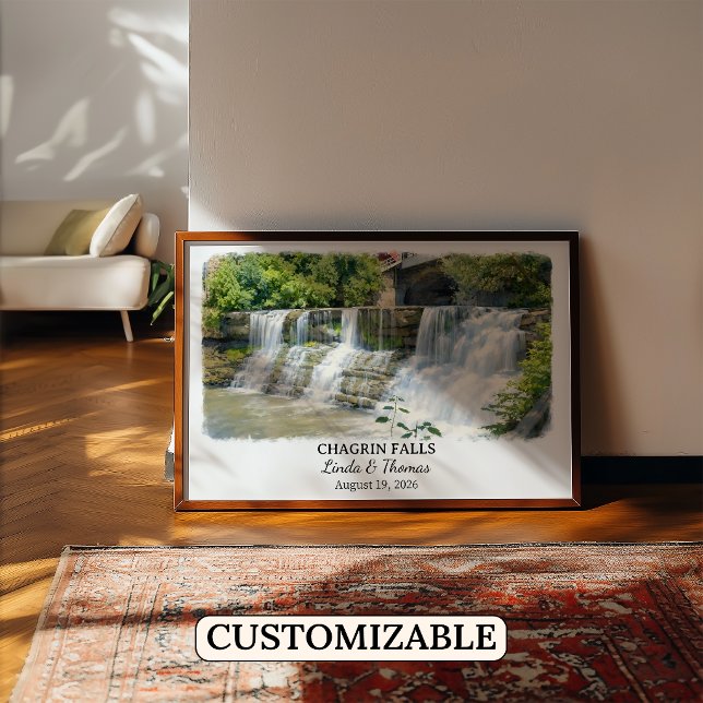 Chagrin Falls Ohio Poster, Aquarell, Maßgeschneide Poster (Von Creator hochgeladen)