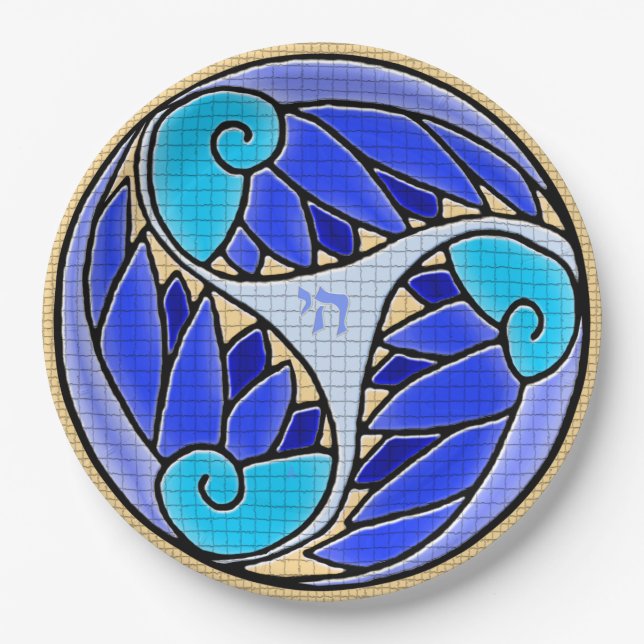 Chai Art Nouveau Mosaic Pappteller (Vorderseite)