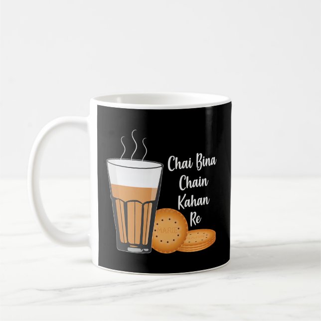 Chai Bina Chain Kahan Indian Tee Cup Glass Biscuit Kaffeetasse (Links)