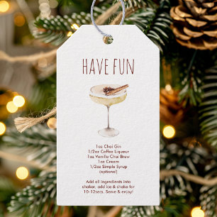 "Chai Gin Recipe   Festlicher Feiertagscocktail Geschenkanhänger