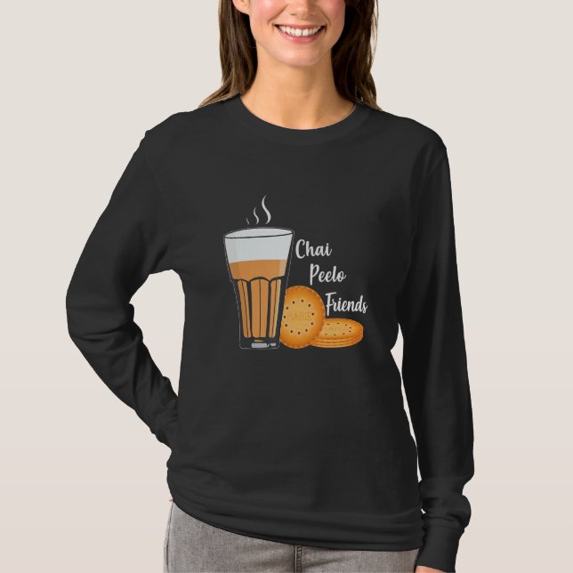 Chai Peelo Friends Funny Hinidi Meme Chai Tea Bisc T-Shirt (Vorderseite)