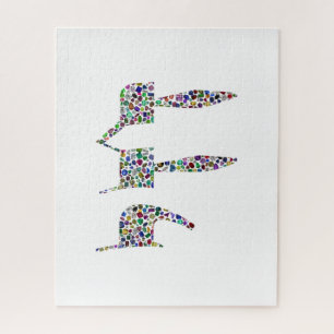 Chai-Symbol aus Edelsteinen in allen Farben Puzzle