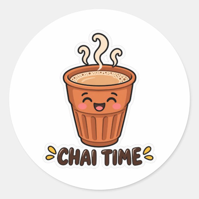 Chai Time Süße Kulhad Sticker (Vorderseite)