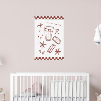 Chai Wala Checkered Illustration Poster