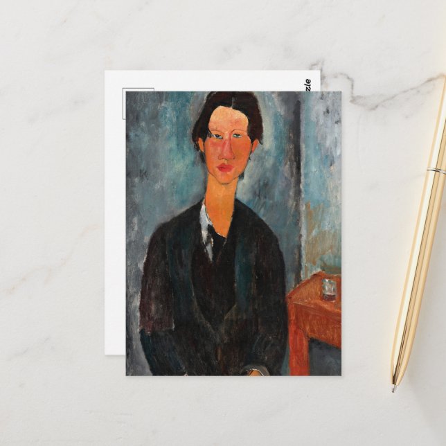 Chaim Soutine von Amedeo Modigliani Postkarte (Vorderseite/Rückseite Beispiel)