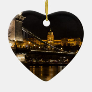 Chain Bridge with Buda Castle Hungary Budapest Keramikornament