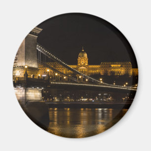 Chain Bridge with Buda Castle Hungary Budapest Magnet