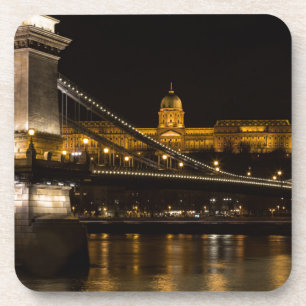 Chain Bridge with Buda Castle Hungary Budapest Untersetzer