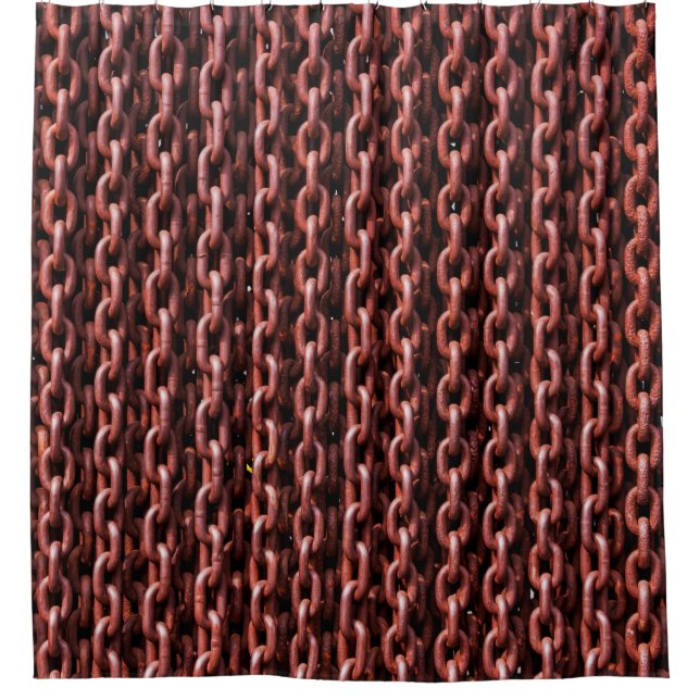 Chains rusty links iron metal duschvorhang (Vorderseite)