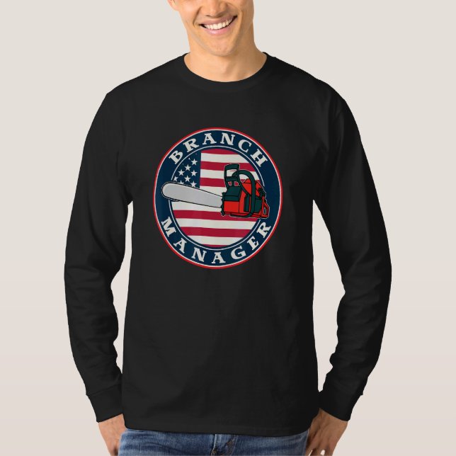 Chainsaw American Flag Branch Manager T-Shirt (Vorderseite)