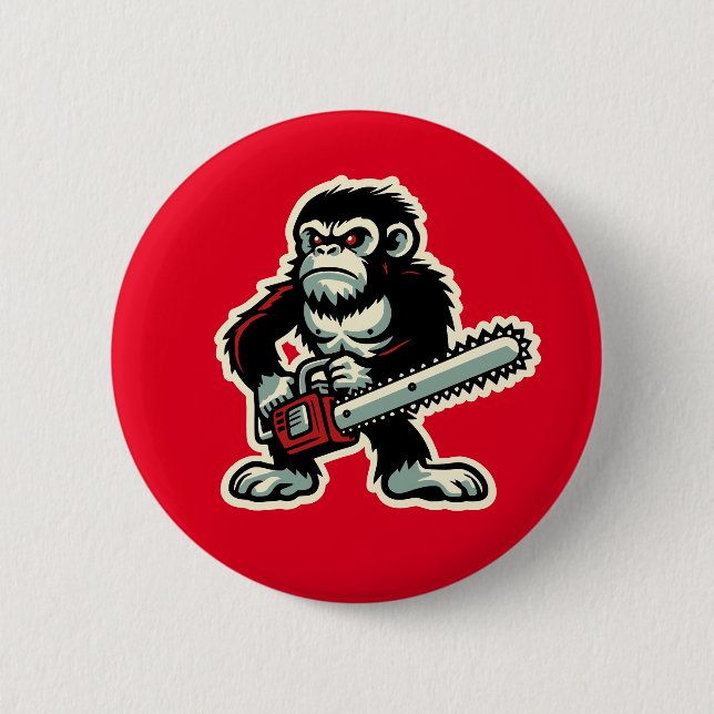 Chainsaw Chimp Button (Vorderseite)